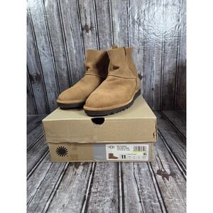 UGG Women's Classic Unlined Mini Chestnut Brown Leather Ankle Boots Size 11